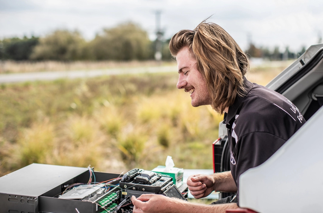 Customer service interaction at office counter