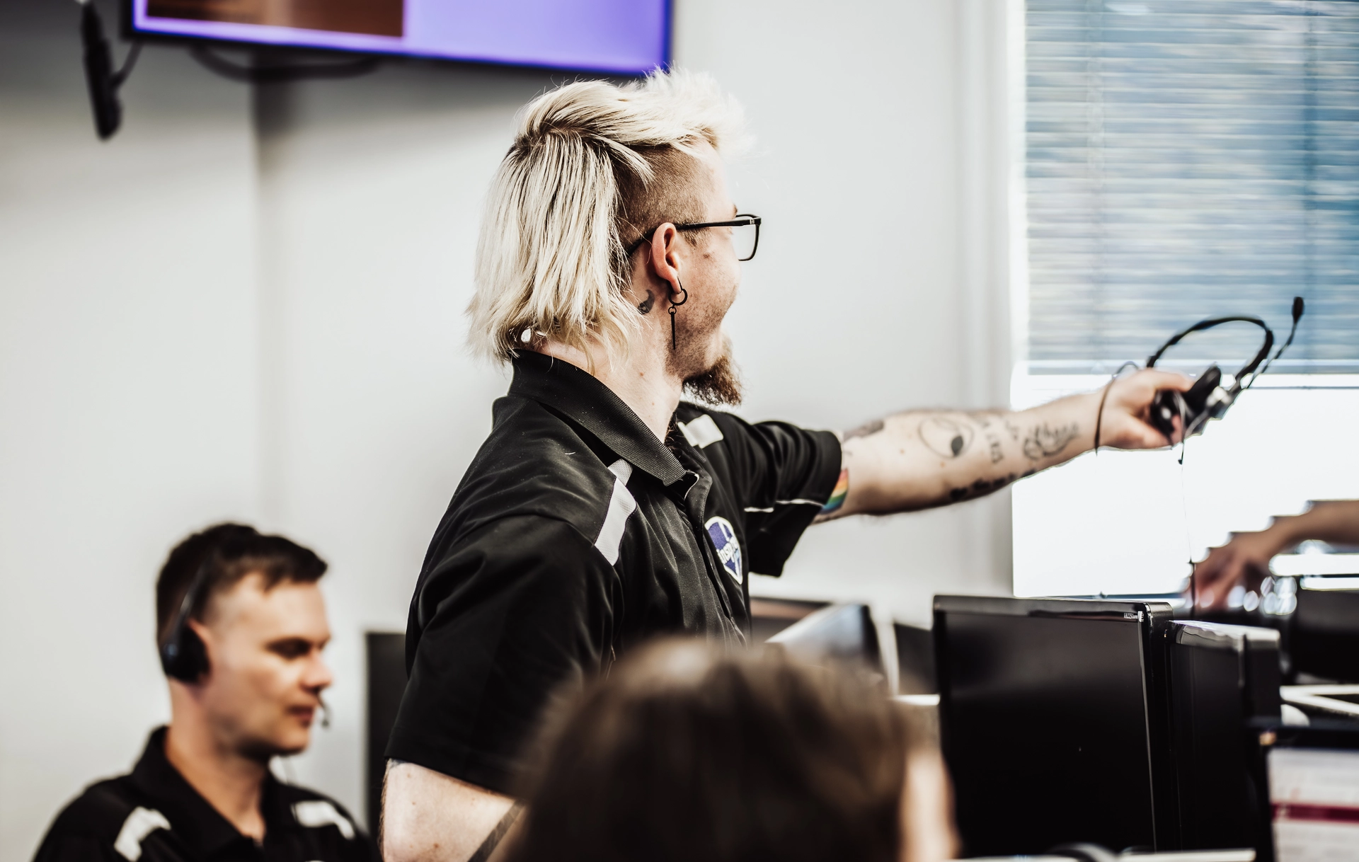 Fiber optic cable installation work