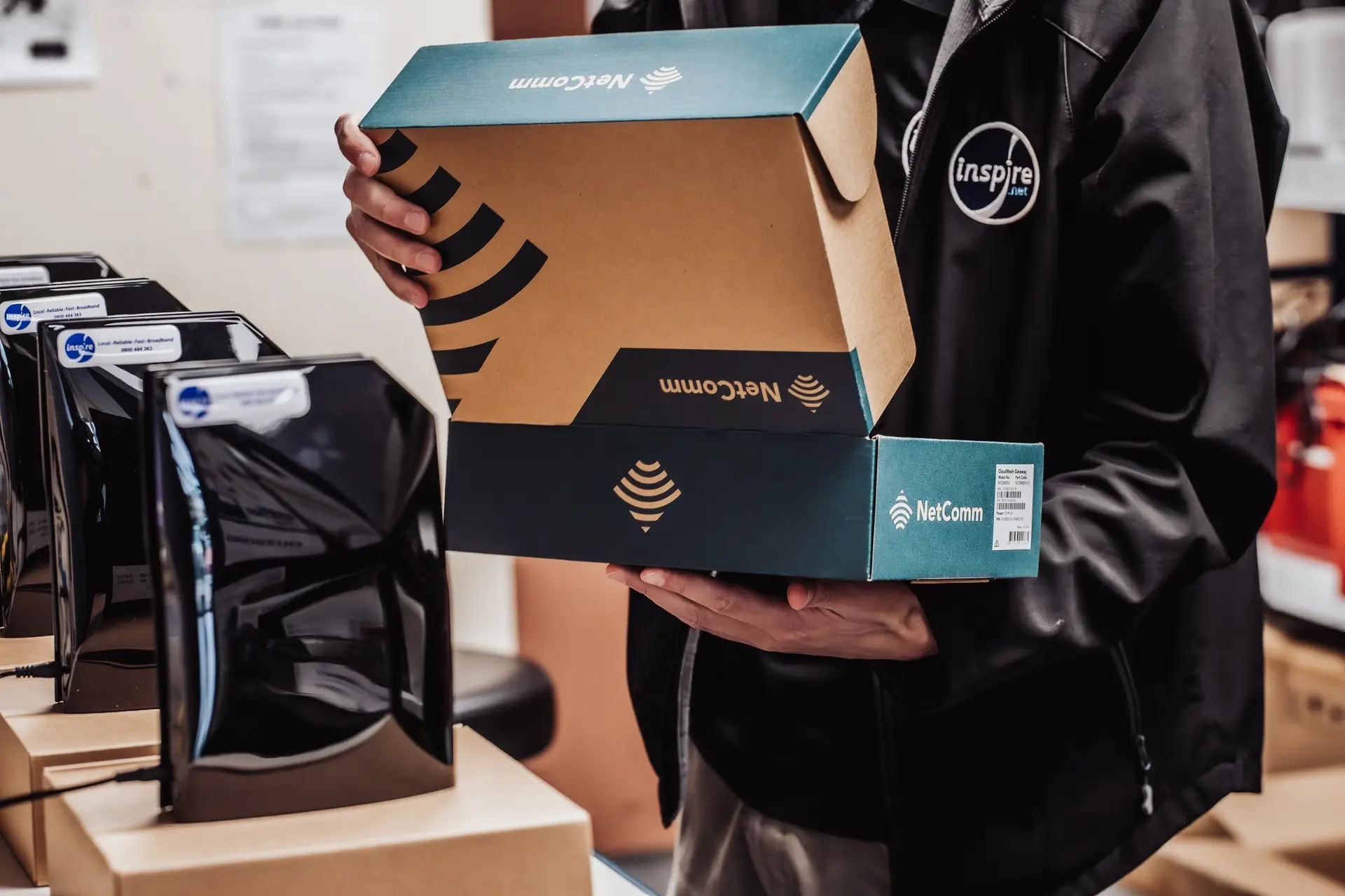 Fiber optic cable installation work